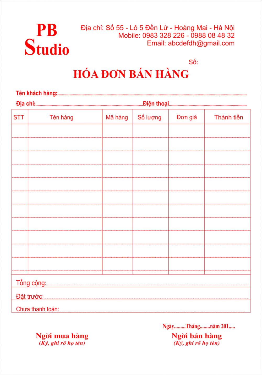 In hoa don gia re o dau ha noi